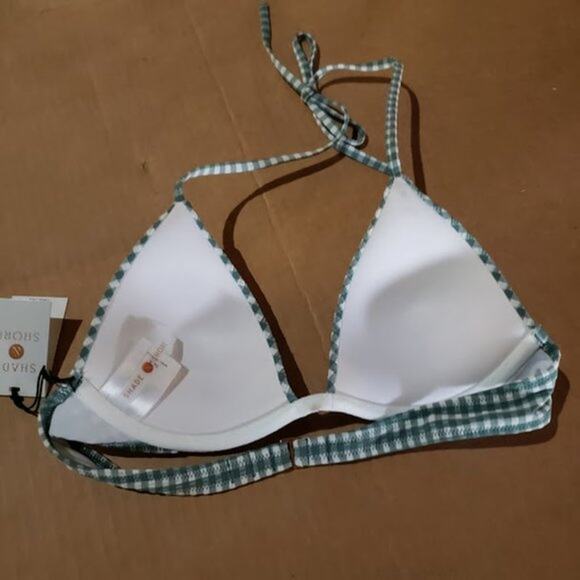 Shade & Shore Seersucker Bikini Swim Top 32C - Picture 3 of 5